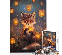 Rompecabezas para Adultos de 1000 Piezas diseño de Linterna y Zorro Ideal para Decorar la Pared Ideal para cumpleaños Juego difícil y desafiante tamaño 50x75cm