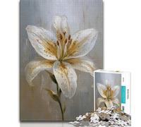 Rompecabezas para Adultos de 1000 Piezas, diseño de Lirios de día, un desafío difícil y antiestrés Cada Pieza es única Juego Familiar desafiante y Divertido 38x26cm