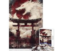 Rompecabezas para Adultos de 1000 Piezas diseño de Lobo Blanco Puerta Espiritual Juguetes antiestrés Regalo Divertido para Juegos educativos Actividades Divertidas en casa tamaño 50x75cm