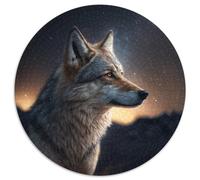 Rompecabezas para Adultos de 1000 Piezas, diseño de Lobo de fantasía, Redondo, Ideal para decoración y Regalo de ingenio, 67,5 x 67,5 cm