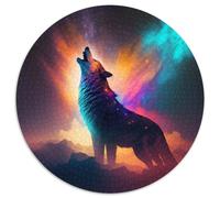 Rompecabezas para Adultos de 1000 Piezas, diseño de Lobo de fantasía, Redondo, Juego Interactivo Familiar, Apto para Mayores de 14 años, 67,5 x 67,5 cm