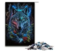 Rompecabezas para Adultos de 1000 Piezas diseño de Lobo en la Jungla con Mandala Ideal como Juego Educativo Juguete de desafío decoración única para el hogar y Regalos 75 x 50 cm