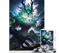 Rompecabezas para Adultos de 1000 Piezas diseño de Lobo Espiritual del Bosque Juguete Educativo Digital Regalo de cumpleaños para Juegos educativos Mejora el Amor Entre Parejas tamaño 38x52cm