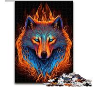 Rompecabezas para Adultos de 1000 Piezas, diseño de Lobo, Fuego y Agua Juegos educativos para Decorar el hogar Toda la Familia 26x38cm