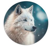 Rompecabezas para Adultos de 1000 Piezas, diseño de Lobo, Redondo, Ideal para decoración y Regalo de ingenio, 67,5 x 67,5 cm