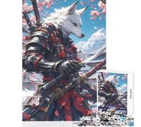 Rompecabezas para Adultos de 1000 Piezas diseño de Lobo samurái bajo Sakura Juguetes antiestrés Regalos para el Amigo Secreto Juego práctico Lista de Deseos con Papá Noel tamaño 50x75cm