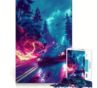 Rompecabezas para Adultos de 1000 Piezas,diseño de Lobo superdeportivo Negro,articulaciones Finas,Divertido,Actividad Mental Inteligente,Juego Relajante, Tranquilo 38x26cm