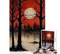 Rompecabezas para Adultos de 1000 Piezas diseño de Luna de Sangre Juguetes antiestrés Regalos de Amigo Secreto Juegos educativos Que ayudan a ejercitar el Cerebro Tamaño: 38x52cm