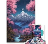 Rompecabezas para Adultos de 1000 Piezas, diseño de luz de Luna mística Japonesa, Ideal para familias, Regalo Divertido, Apto para Mayores de 14 años, 38x26cm