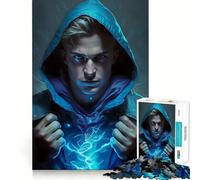 Rompecabezas para Adultos de 1000 Piezas,diseño de Mago de Anime Azul,Ideal para decoración,Juego de Habilidad Mental,Entretenimiento Casual y decoración navideña 38x52cm