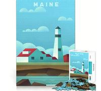 Rompecabezas para Adultos de 1000 Piezas,diseño de Maine,fácil de armar,Ideal para Jugar a la lógica o desarrollar Habilidades Un Juego Divertido y Casual, Regalar en cumpleaños (38x26cm)