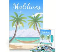 Rompecabezas para Adultos de 1000 Piezas,diseño de Maldivas,Ideal para divertirse y desafiar la Mente Un Juego Acogedor y Divertido,Perfecto como Regalo de cumpleaños (50x75cm)