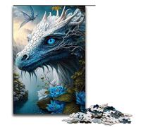 Rompecabezas para Adultos de 1000 Piezas diseño de Mandala dragón de Hielo y Jungla. Cada Pieza es única. Juego desafiante y Divertido para Toda la Familia. 75 x 50 cm.