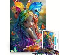 Rompecabezas para Adultos de 1000 Piezas,diseño de Mariposa y Hada,Bordes Finos,Ideal para Actividades cognitivas,como Juego Relajante o decoración navideña para la Pared (50x75cm)