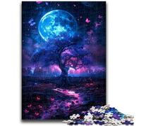 Rompecabezas para Adultos de 1000 Piezas, diseño de Mariposa y Luna Difícil de completar, Pero Divertido y Divertido Regalo de cumpleaños, decoración de Pared, 50x75cm