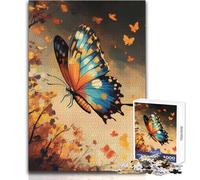 Rompecabezas para Adultos de 1000 Piezas, diseño de Mariposas en el Bosque otoñal, Ideal para un pasatiempo Tranquilo y satisfactorio, con Enclavamiento, Corte de precisión, tamaño 38x26cm