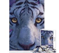 Rompecabezas para Adultos de 1000 Piezas diseño de Mariposas Tigre Blanco Juguetes antiestrés Regalos geniales y Juegos educativos interacción Entre Padres e Hijos Tamaño: 38x52cm