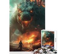 Rompecabezas para Adultos de 1000 Piezas diseño de Monstruo de Ataque Escena épica Juguetes antiestrés Gran Regalo Juegos relajantes Adecuado para decoración de Escritorio tamaño 50x75cm