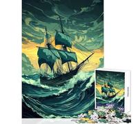 Rompecabezas para Adultos de 1000 Piezas diseño de Navegando a través de la tormenta Juguetes de decoración para el hogar Regalo Divertido Juego Educativo descompresión Intelectual tamaño 38x52cm