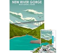 Rompecabezas para Adultos de 1000 Piezas diseño de New River Gorge desafío de Inteligencia Cerebral Juguetes adictivos Juegos Divertidos Regalos antiestrés para Mujeres y Hombres tamaño 38x52cm