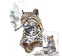 Rompecabezas para Adultos de 1000 Piezas diseño de ocelote fumando Cannabis Juguete Educativo Regalo Divertido para Juegos educativos difícil y desafiante tamaño 50x75cm