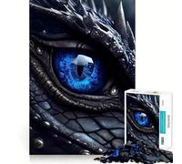 Rompecabezas para Adultos de 1000 Piezas,diseño de Ojo de dragón Azul,articulaciones Finas,Divertido,Actividad Mental Inteligente,Juego Relajante, Tranquilo 38x26cm