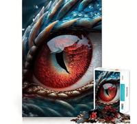 Rompecabezas para Adultos de 1000 Piezas,diseño de Ojo de dragón Azul y Rojo,Ideal para decoración,Juego de Habilidad Mental,diversión Casual o decoración navideña 50x75cm