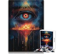 Rompecabezas para Adultos de 1000 Piezas, diseño de Ojo Que Todo lo ve, Paisaje Urbano, Juego práctico, Aprendizaje, Regalo Educativo para cumpleaños, tamaño 38x52cm