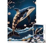 Rompecabezas para Adultos de 1000 Piezas diseño de Orca kintsugi Juguete Educativo Regalo de cumpleaños Juegos de relajación Cada Pieza es única Tamaño: 38x52cm