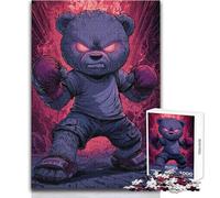 Rompecabezas para Adultos de 1000 Piezas, diseño de Oso Boxeador Enojado, Juego Intelectual, decoración del hogar, Regalo de Amigo Secreto, tamaño 38x52cm