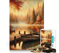 Rompecabezas para Adultos de 1000 Piezas,diseño de otoño,Lago,Serenidad,articulaciones afiladas,Juego de desafío Mental,Juguete para Momentos de diversión y Tranquilidad,decoración para el hogar