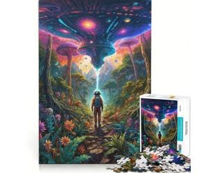 Rompecabezas para Adultos de 1000 Piezas diseño de ovnis y encantamiento Celestial Juegos Divertidos para Toda la Familia con Piezas de Formas aleatorias Que encajan Perfectamente 38x52cm