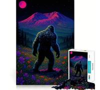 Rompecabezas para Adultos de 1000 Piezas,diseño de Paisaje Floral de Bigfoot,fácil de armar,decoración,Juego Divertido para Pensar,Tiempo de Juego Acogedor,Regalo de cumpleaños para Aficionados