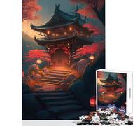 Rompecabezas para Adultos de 1000 Piezas diseño de Paisaje japonés Antiguo Juguete Educativo Regalo de cumpleaños Juego práctico desafiante para completar tamaño 38x52cm