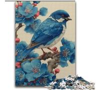 Rompecabezas para Adultos de 1000 Piezas, diseño de pajarito Azul, Ideal para estimular la Inteligencia Cerebral, cumpleaños o para Decorar la Pared, 38x52cm
