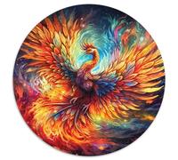 Rompecabezas para Adultos de 1000 Piezas, diseño de pájaro fénix psicodélico, Redondo, Ideal para desarrollar la coordinación Ojo-Mano, cumpleaños (67,5 x 67,5 cm)