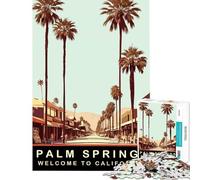 Rompecabezas para Adultos de 1000 Piezas diseño de Palm Springs Juego desafiante Juguete Educativo decoración Perfecta Regalo Divertido (tamaño 38x26cm)