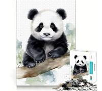Rompecabezas para Adultos de 1000 Piezas,diseño de Panda bebé en Acuarela,Corte Suave,Juguete para Entrenar la Mente,diversión para el Tiempo Libre,Regalo de cumpleaños (38x26cm)