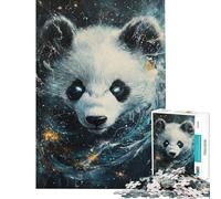 Rompecabezas para Adultos de 1000 Piezas diseño de Panda Estrellado para Relajarse Juegos educativos Juguetes de Aprendizaje Regalos de cumpleaños antiestrés (tamaño 38x26cm)