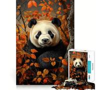 Rompecabezas para Adultos de 1000 Piezas,diseño de Panda otoñal,Belleza,Limpio,en Forma,decoración,desafío Mental,Juguete,Momento Acogedor,Juego,Regalo de cumpleaños,Arte (38x52cm)