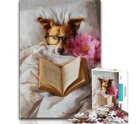 Rompecabezas para Adultos de 1000 Piezas, diseño de Perro con dificultad para Leer, 1000 Piezas, Juegos educativos, decoración de Pared, cumpleaños y Navidad (tamaño 75x50cm)