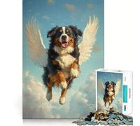 Rompecabezas para Adultos de 1000 Piezas,diseño de Perro de montaña bernés y ángel,con Bordes Juego Inteligente Regalo Ideal para Jugar sin Hacer Nada Juego de Ocio navideño Arte (38x26cm)