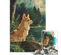 Rompecabezas para Adultos de 1000 Piezas diseño de Perro en un Bosque Tranquilo Juegos educativos Juguetes didácticos Regalos artísticos Actividades Familiares (tamaño 38x52cm)