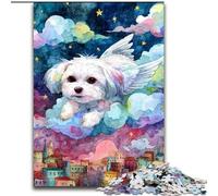 Rompecabezas para Adultos de 1000 Piezas, diseño de Perro Feliz, Juego Familiar para aliviar el estrés, un desafío difícil Una Obra de Arte para Mayores de 14 años (tamaño 26x38cm)