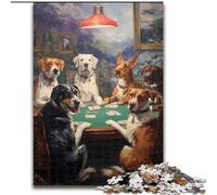 Rompecabezas para Adultos de 1000 Piezas, diseño de Perro Jugando al póquer, 50x75cm, Juego de desafío Mental para Adolescentes y familias
