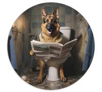 Rompecabezas para Adultos de 1000 Piezas,diseño de Perro Pastor Leyendo periódico,Rompecabezas Redondos,Juego de Actividades Familiares para Adolescentes,decoración del hogar,Rompecabezas,Regalo