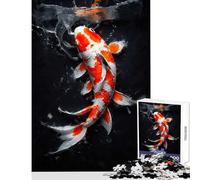 Rompecabezas para Adultos de 1000 Piezas diseño de pez koi Naranja y Blanco Ideal para Decorar el hogar Obras de Arte Regalos Juego Imposible Cada Pieza es única Tamaño: 38x52cm