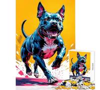 Rompecabezas para Adultos de 1000 Piezas diseño de Pitbull Corriendo Juguetes antiestrés Regalos de Amigo Secreto Juegos educativos Ejercicios cerebrales tamaño 38x52cm