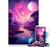 Rompecabezas para Adultos de 1000 Piezas,diseño de Planetas del Espacio Exterior,píxeles,Corte Premium,Juego de Habilidad Mental,diversión sin Esfuerzo,decoración navideña para Pared (38x52cm)