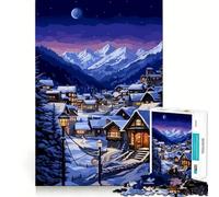 Rompecabezas para Adultos de 1000 Piezas, diseño de Pueblo Invernal Suizo, unión Suave, Divertido Juego de concentración Mental, Juego Casual, Regalo de cumpleaños (50x75cm)